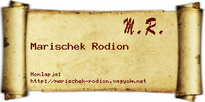 Marischek Rodion névjegykártya